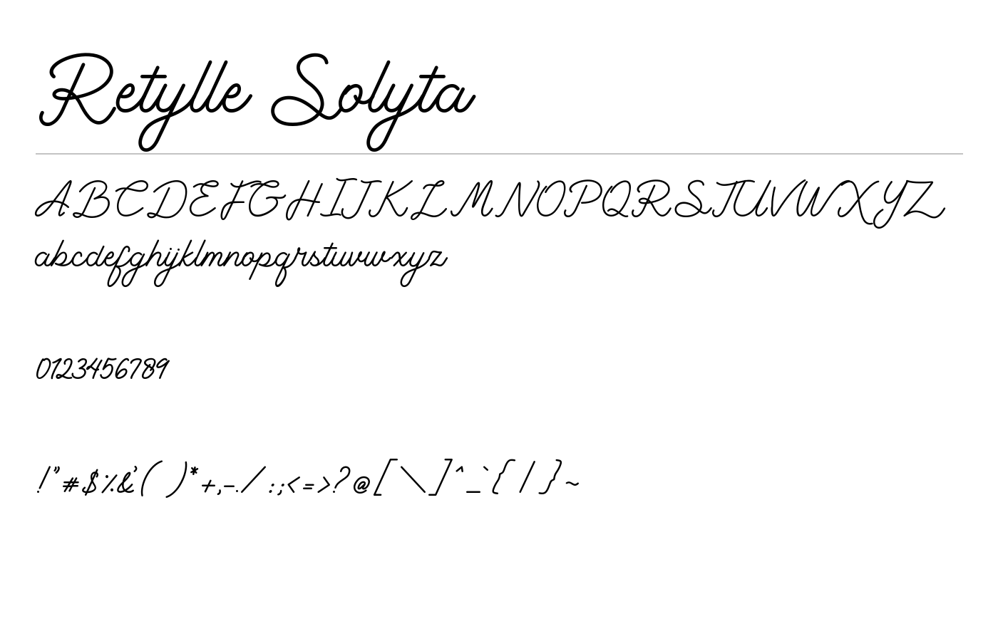 Retylle Solyta Font preview