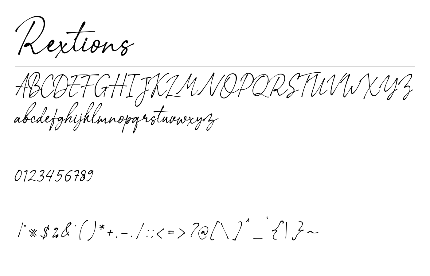 Rextions Font preview