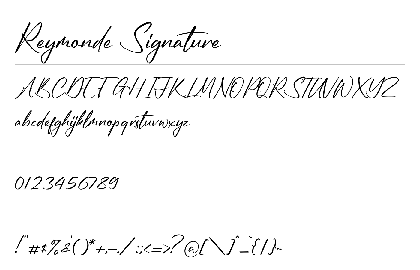 Reymonde Signature Font preview