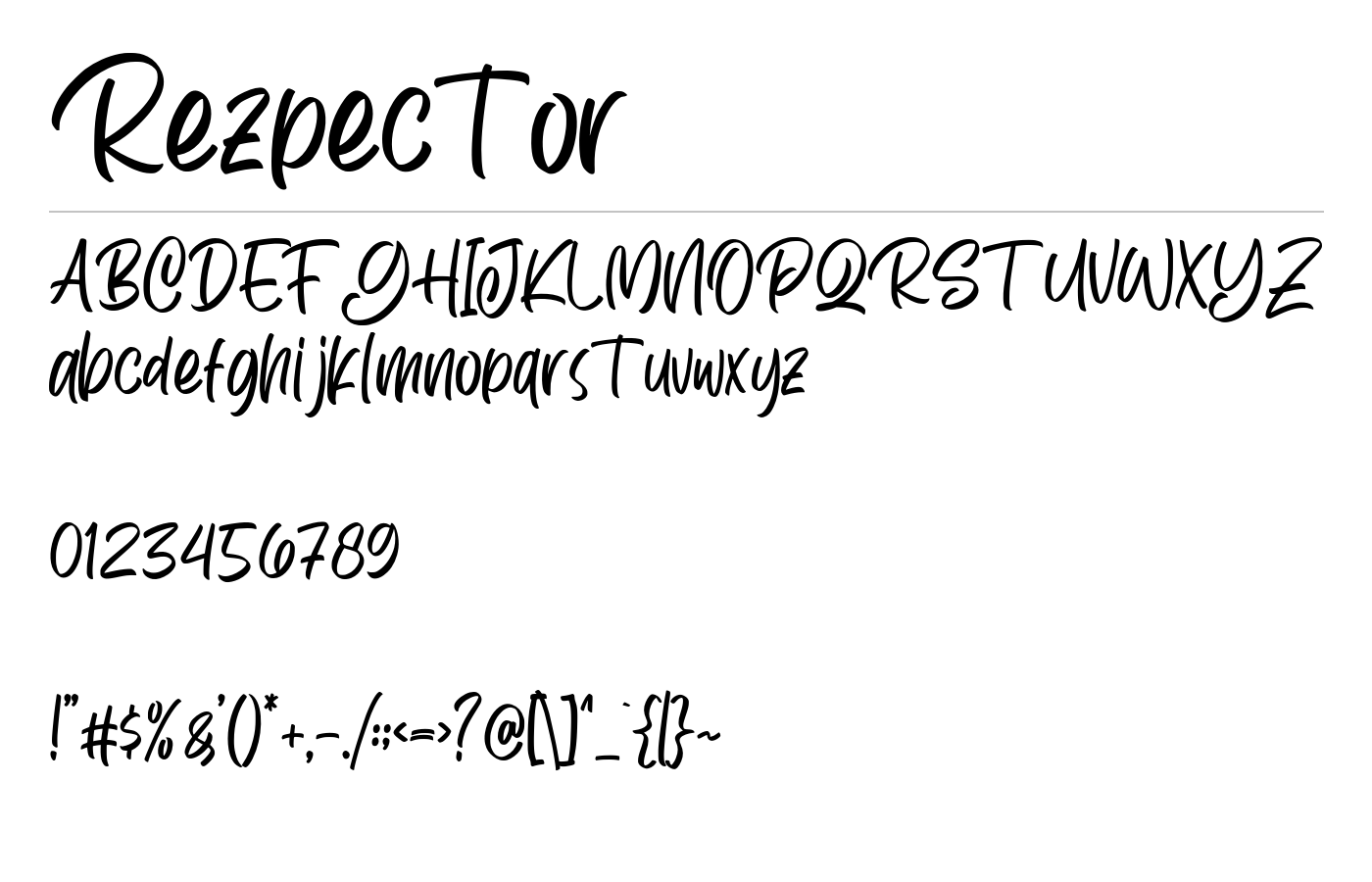 Rezpector Font preview