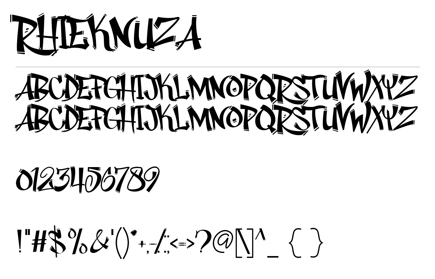 Rhieknuza Font preview