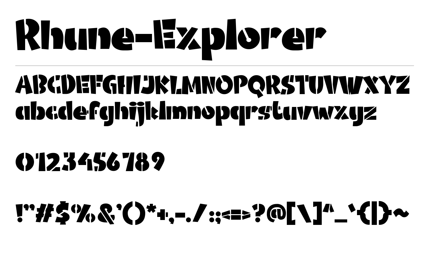 Rhune Explorer Font preview