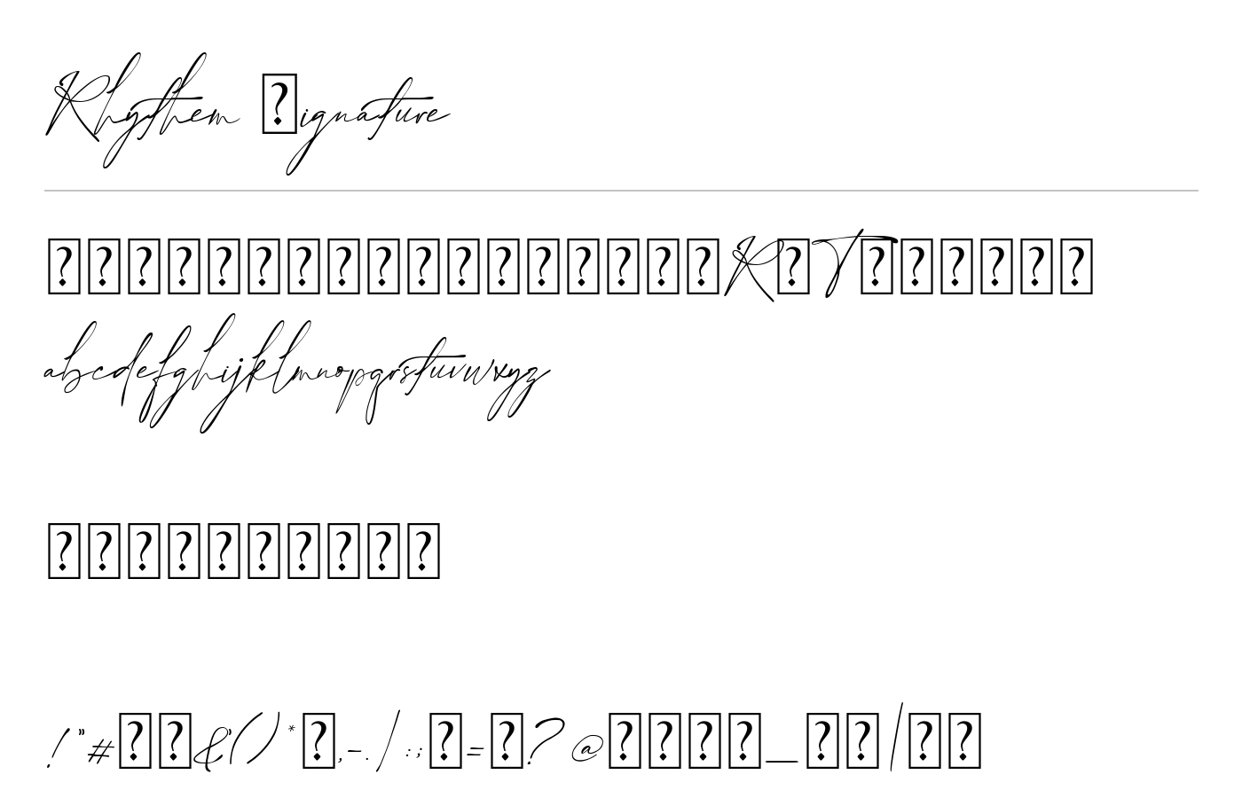 Rhythem Signature Font preview