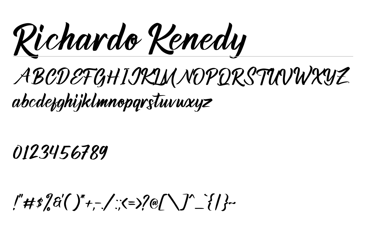 Richardo Kenedy Font preview