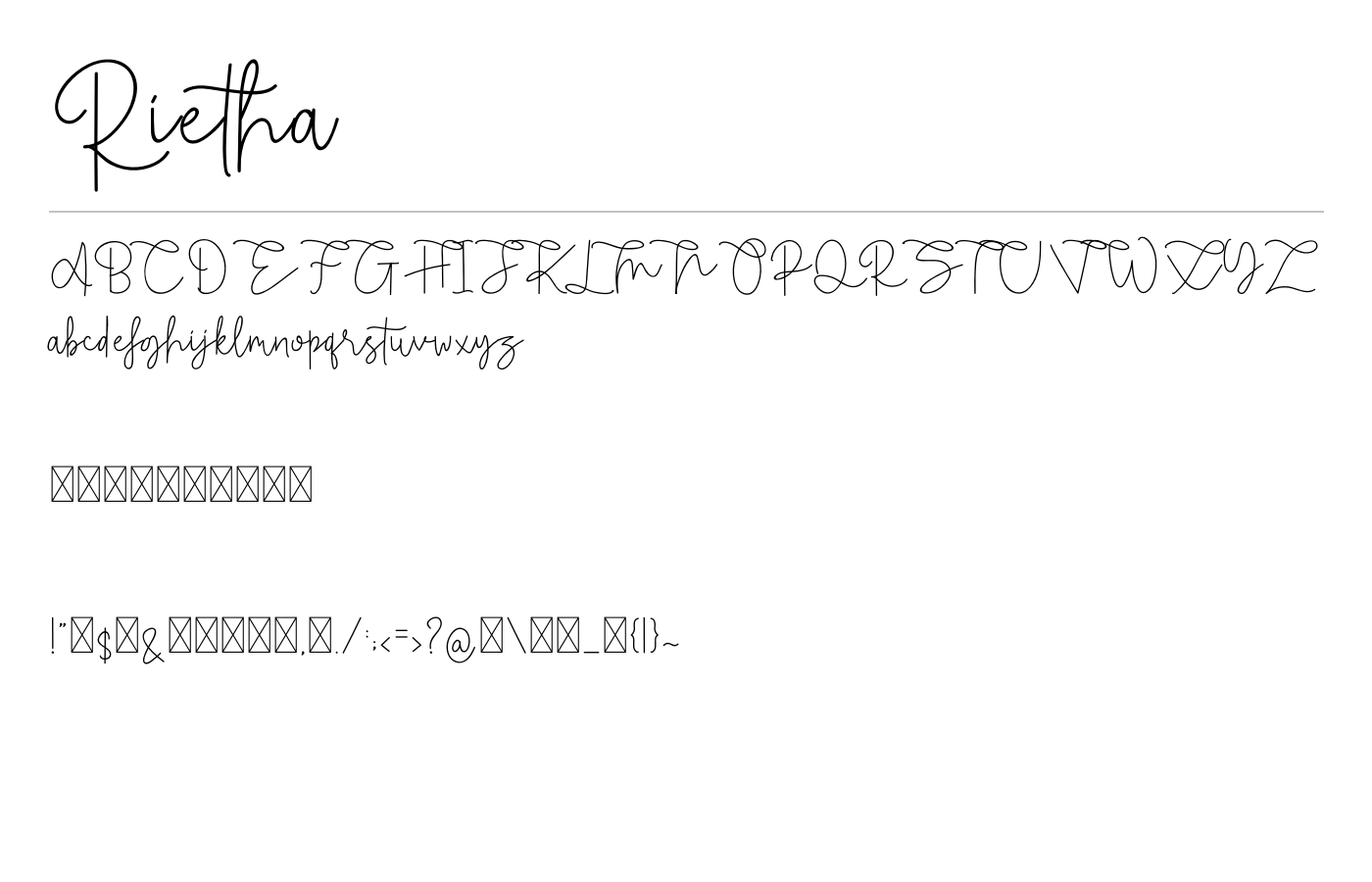 Rietha Font preview