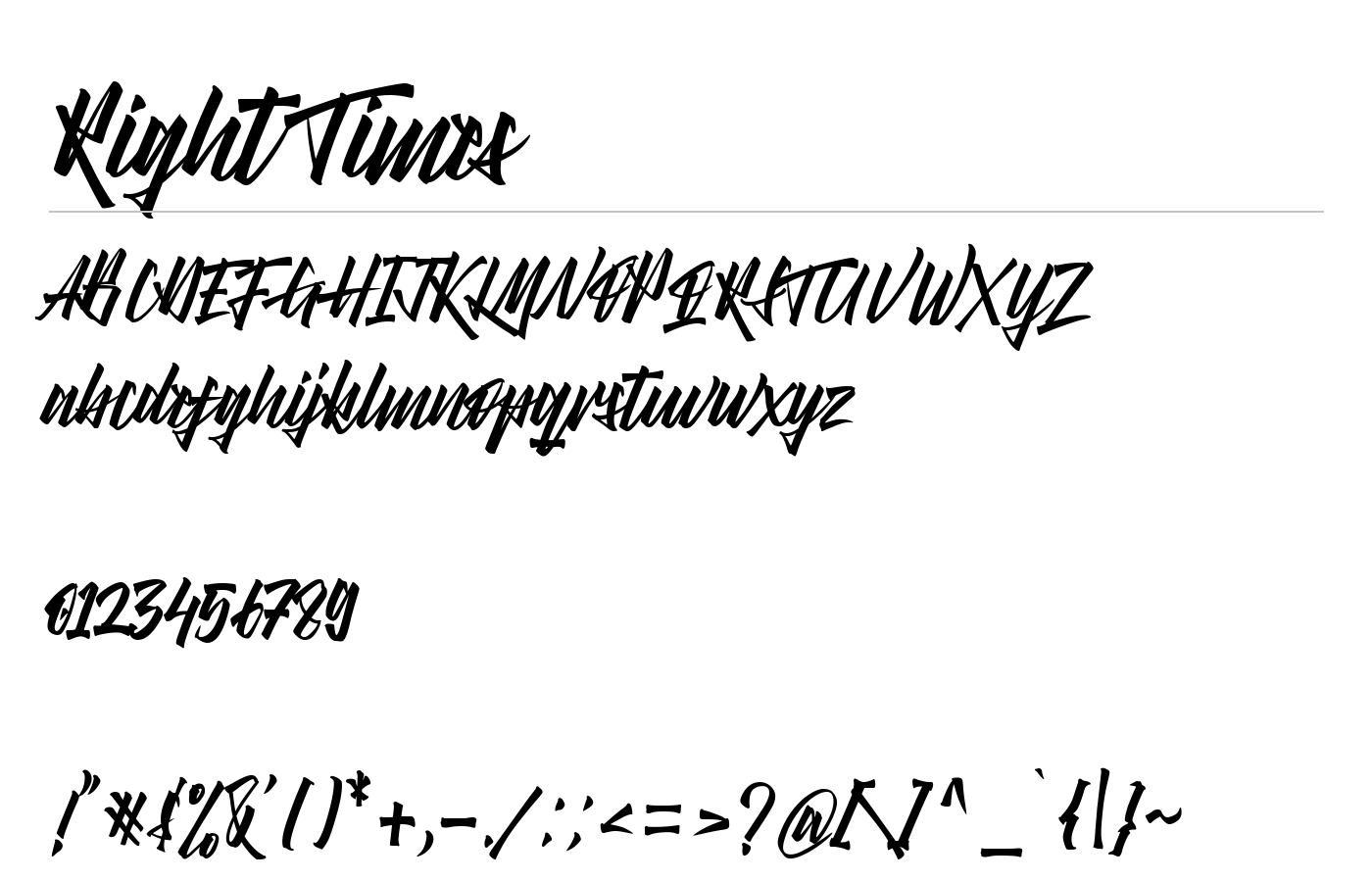 Right Times Brush Script preview