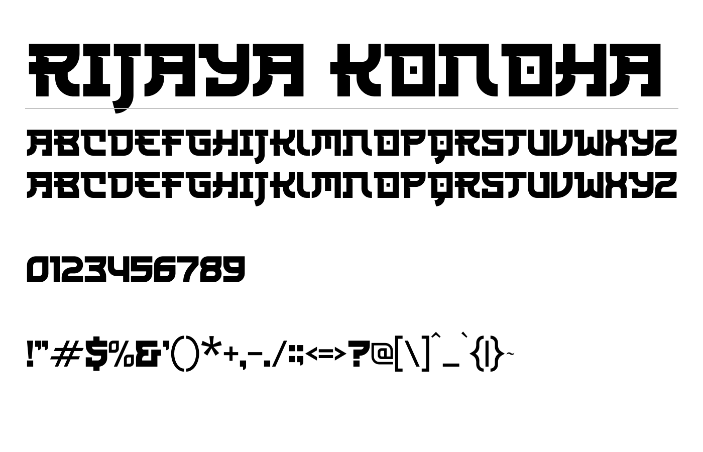Rijaya Konoha Font preview