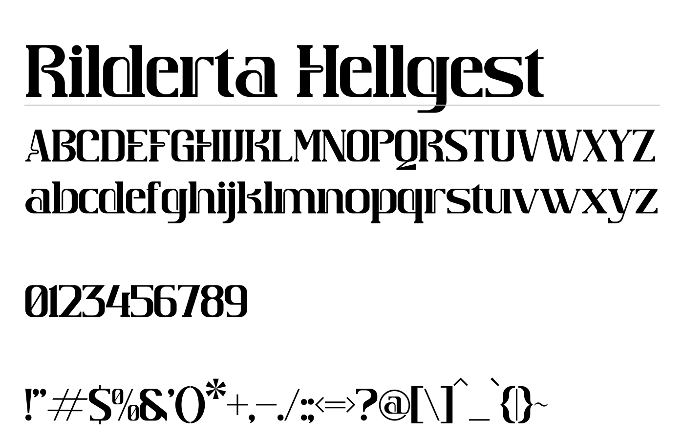 Rilderta Hellges Font preview