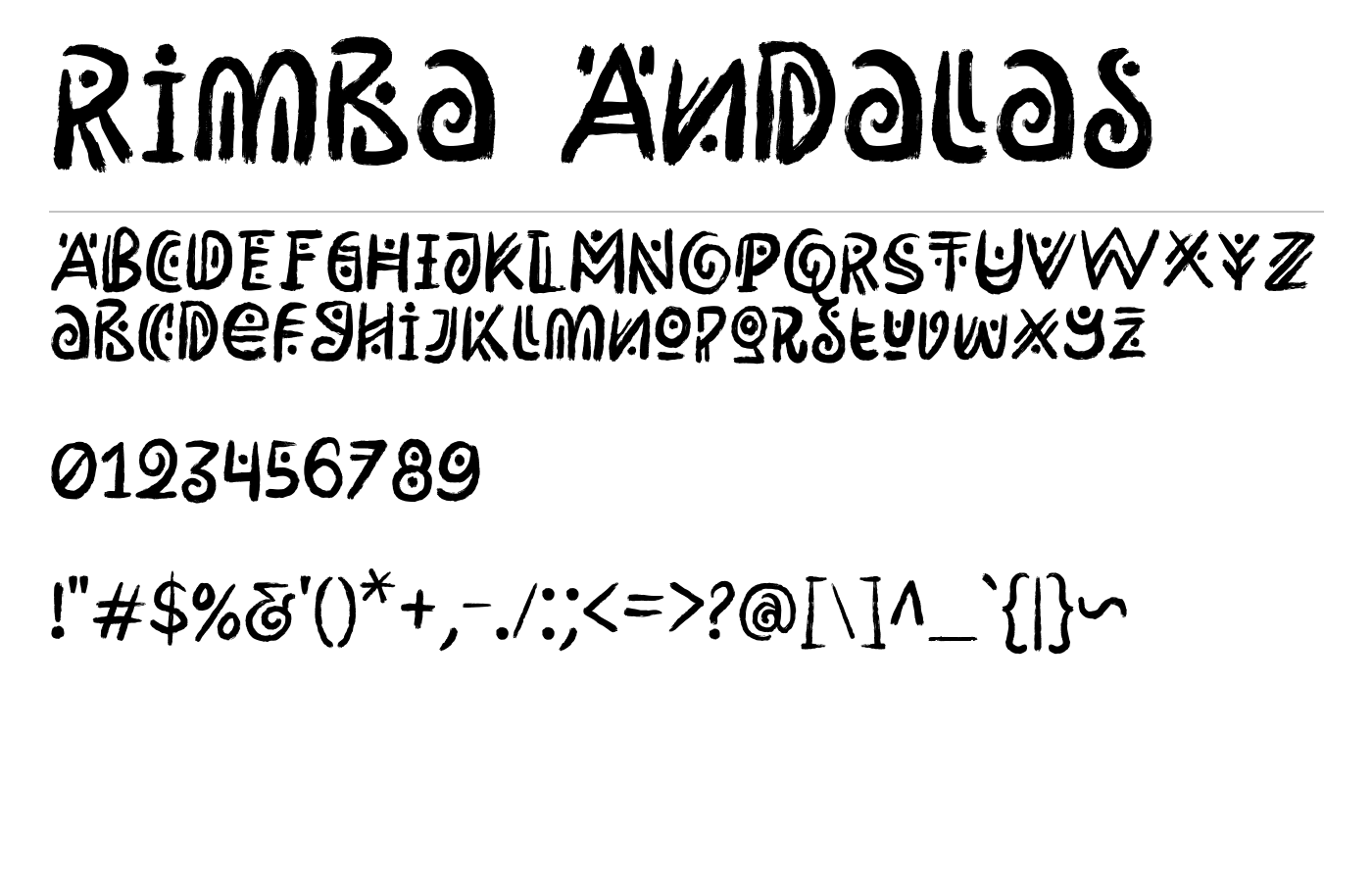 Rimba Andalas Font preview