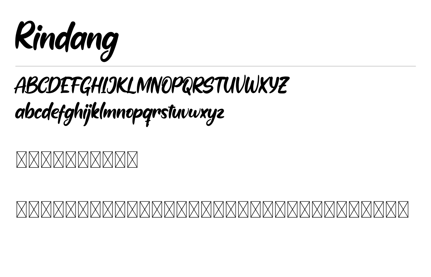 Rindang Font preview
