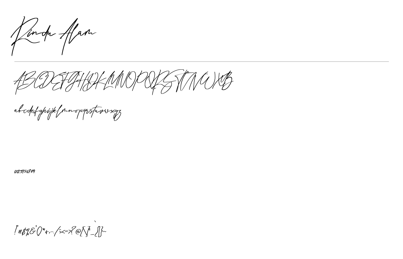 Rindu Alam Font preview