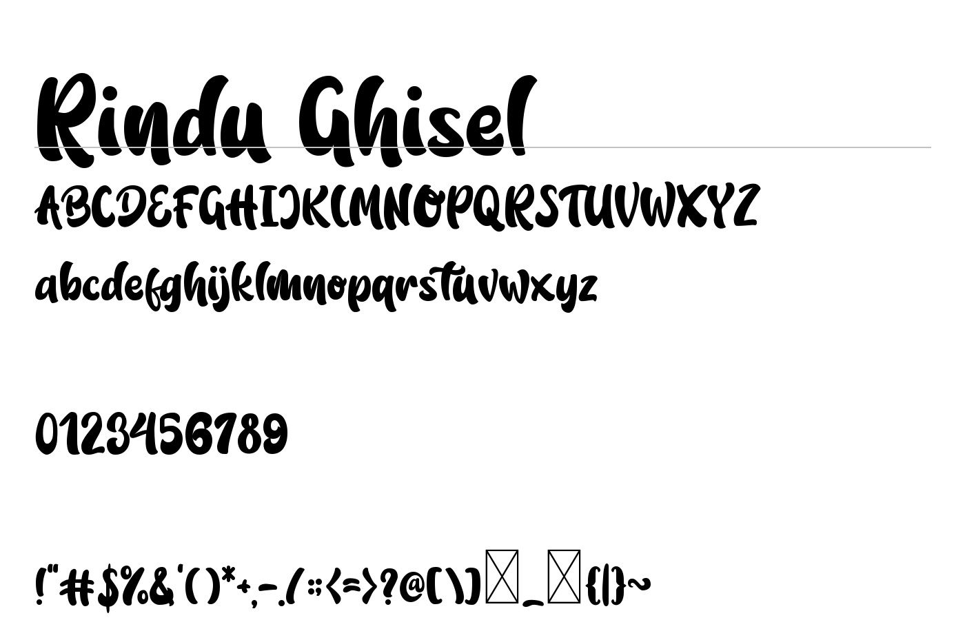 Rindu Ghisel Font preview
