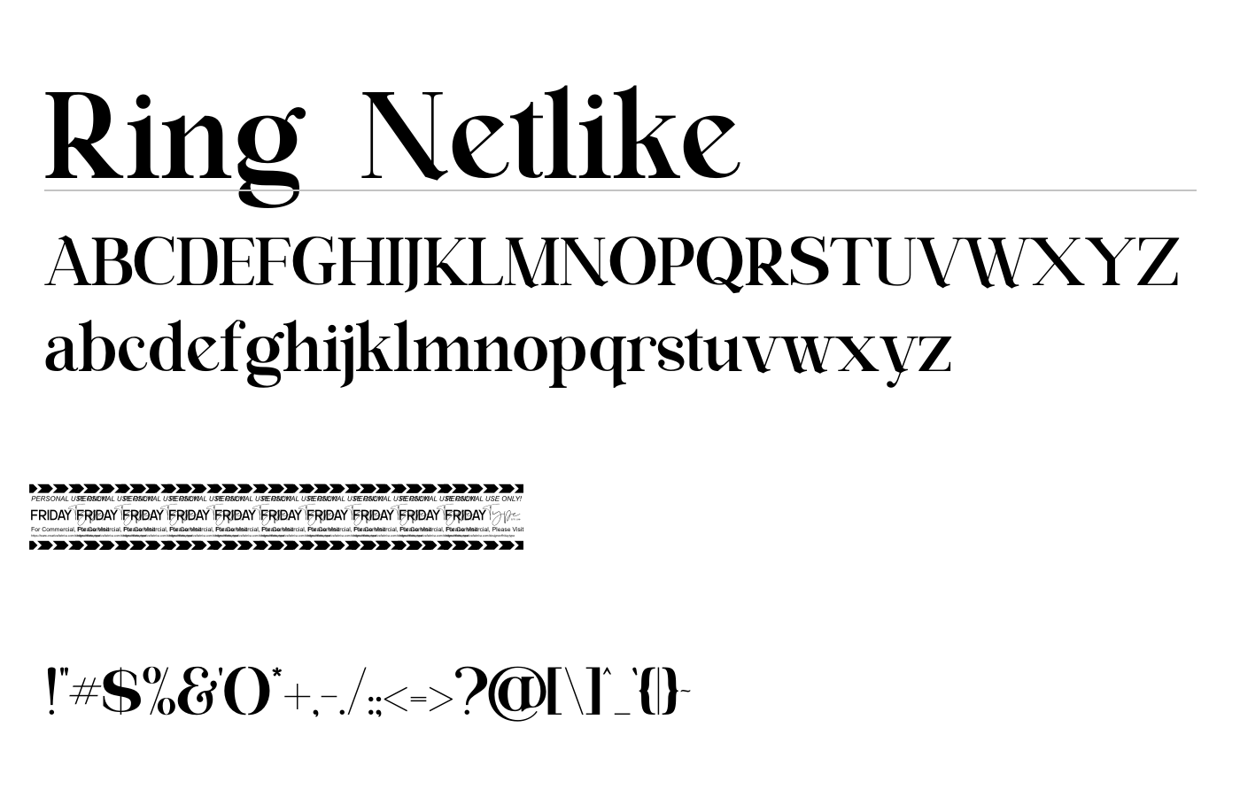 Ring Netlike Font preview