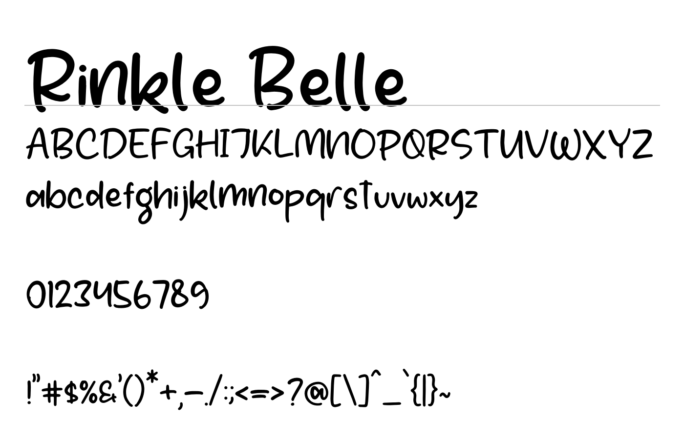 Rinkle Belle Font preview