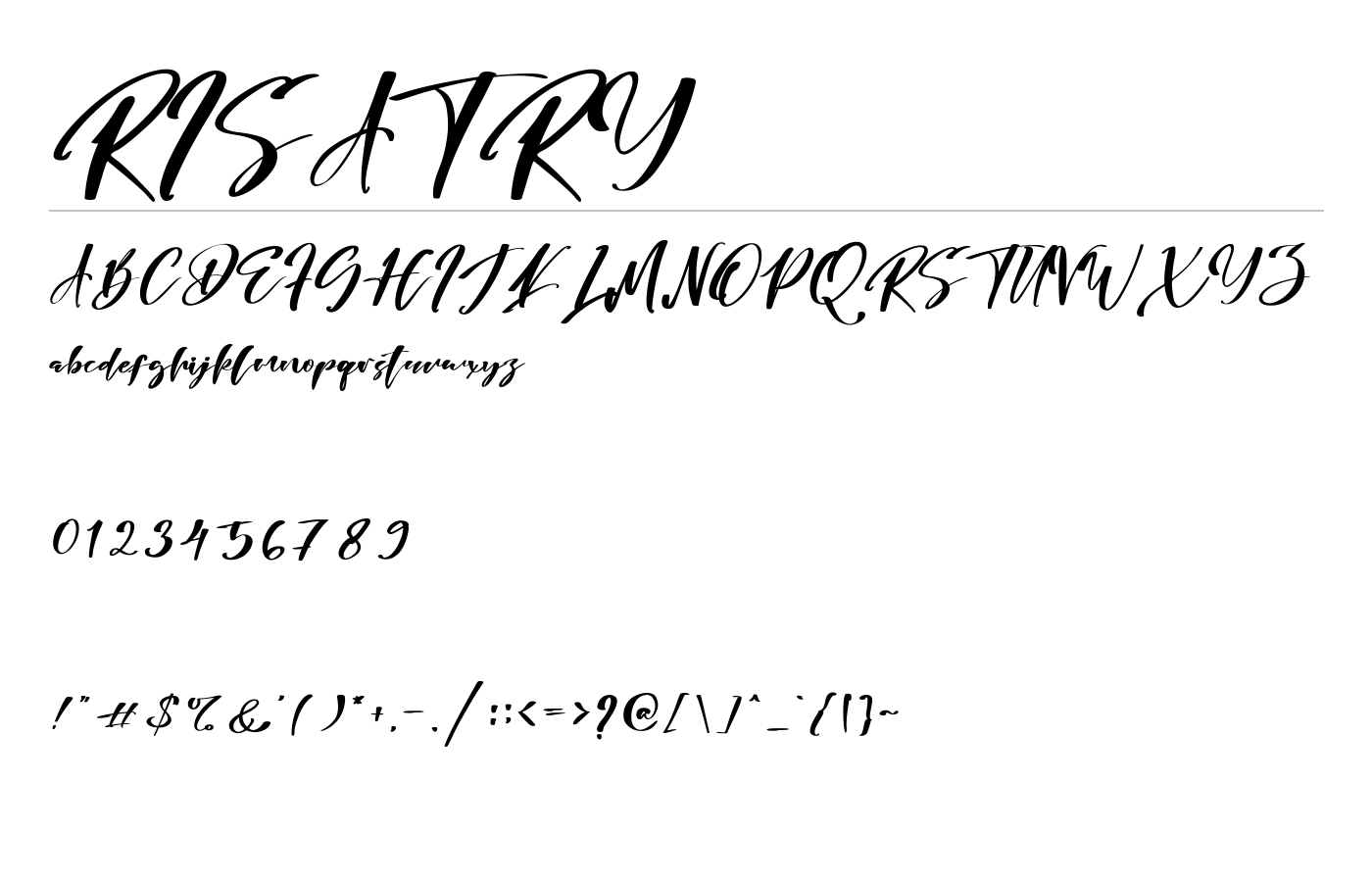 Risatry Font preview