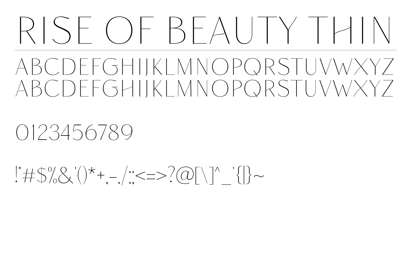 Rise of Beauty Font preview