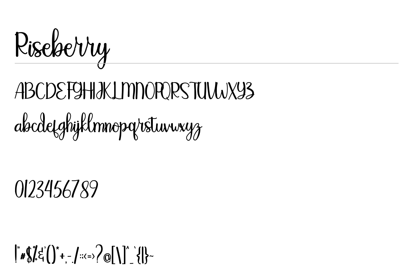 Riseberry Font preview
