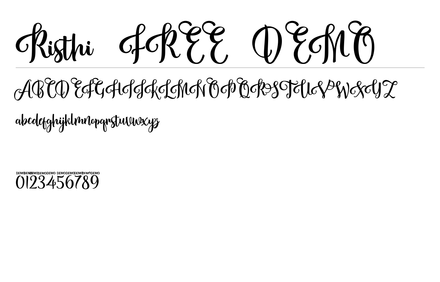 Risthi Script Demo Typeface preview