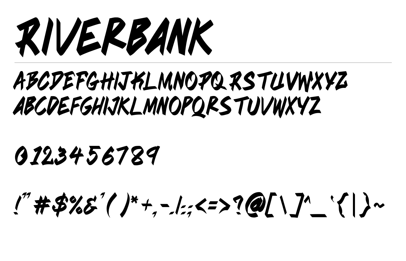 Riverbank Font preview