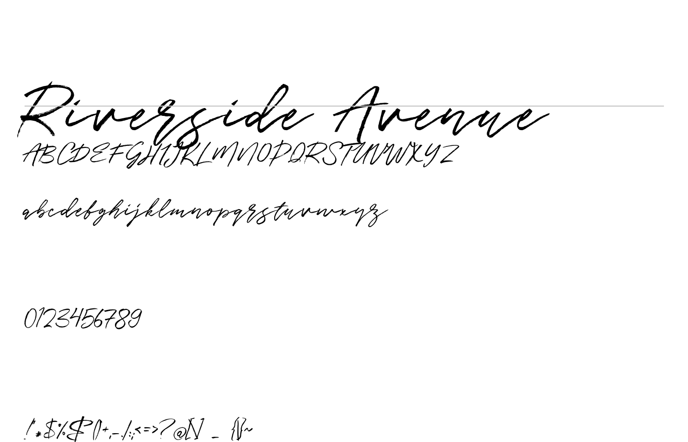 Riverside Avenue Font preview