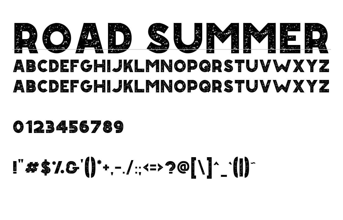Road Summer Font preview