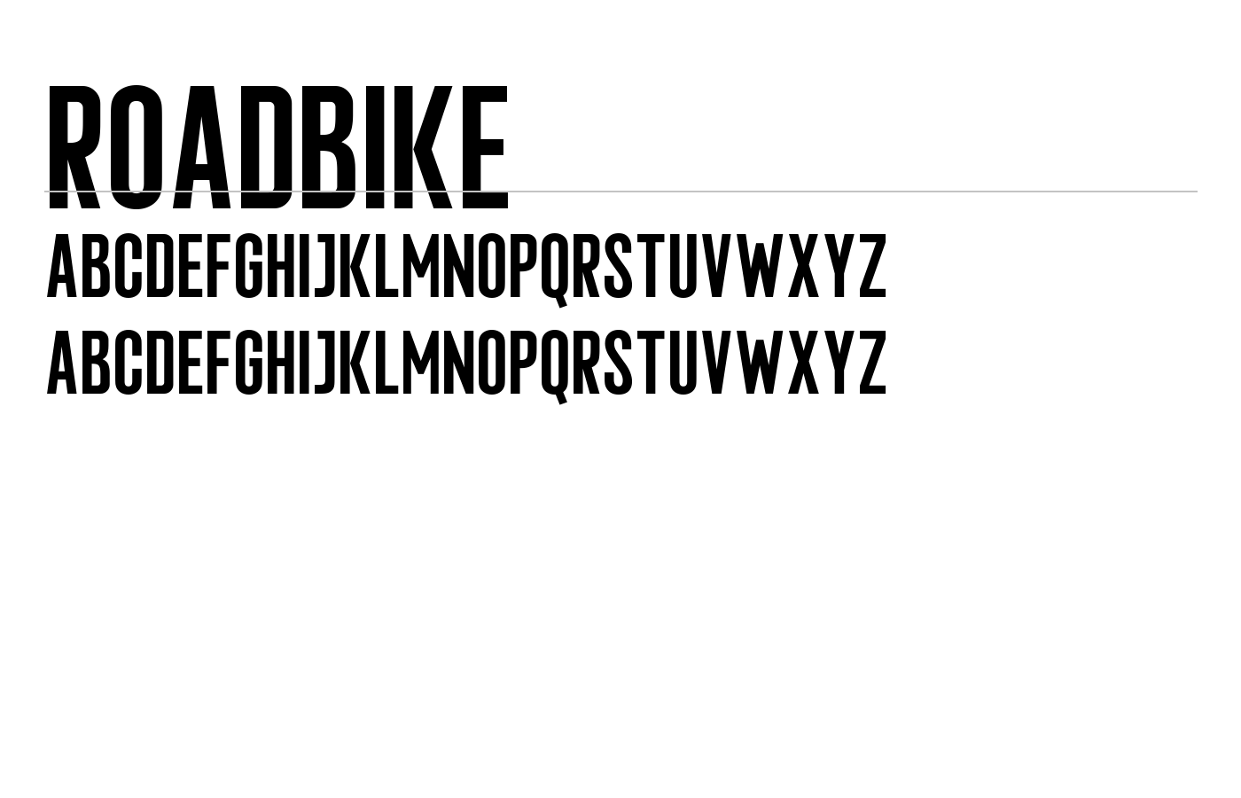 Roadbike Font preview