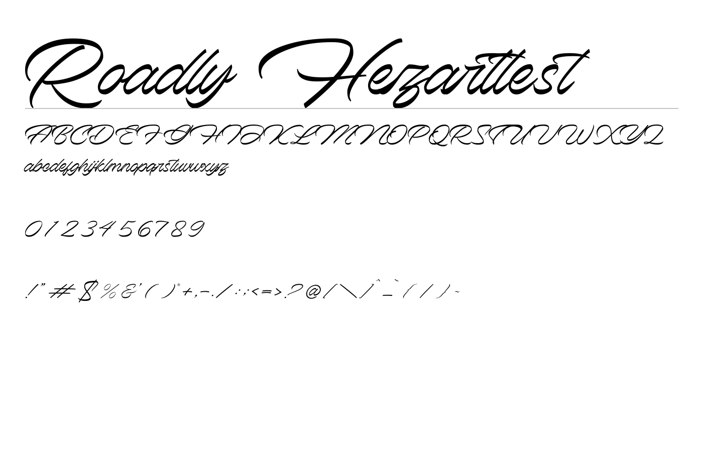 Roadly Hezarttest Font preview