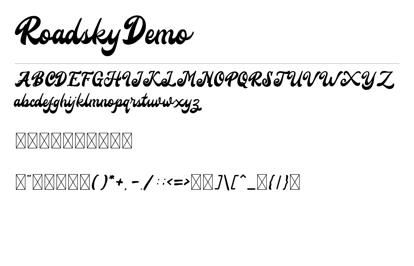 Roadsky Vintage Script preview