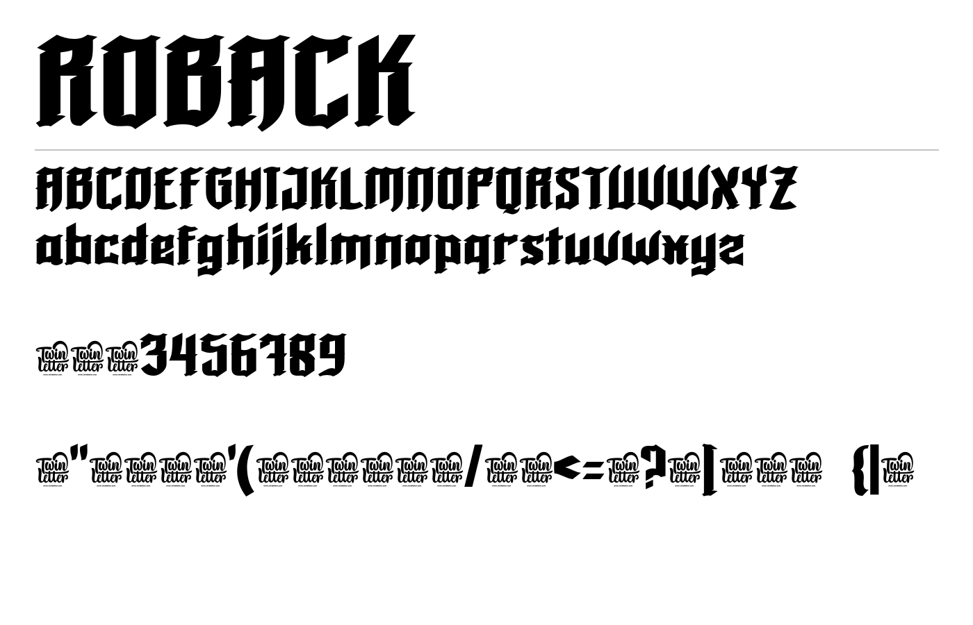 Roback Font preview