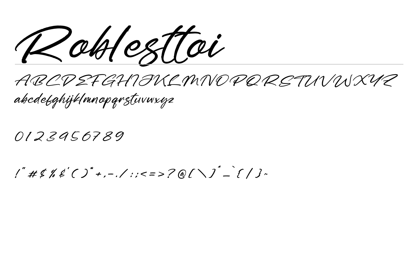 Roblesttoi Font preview