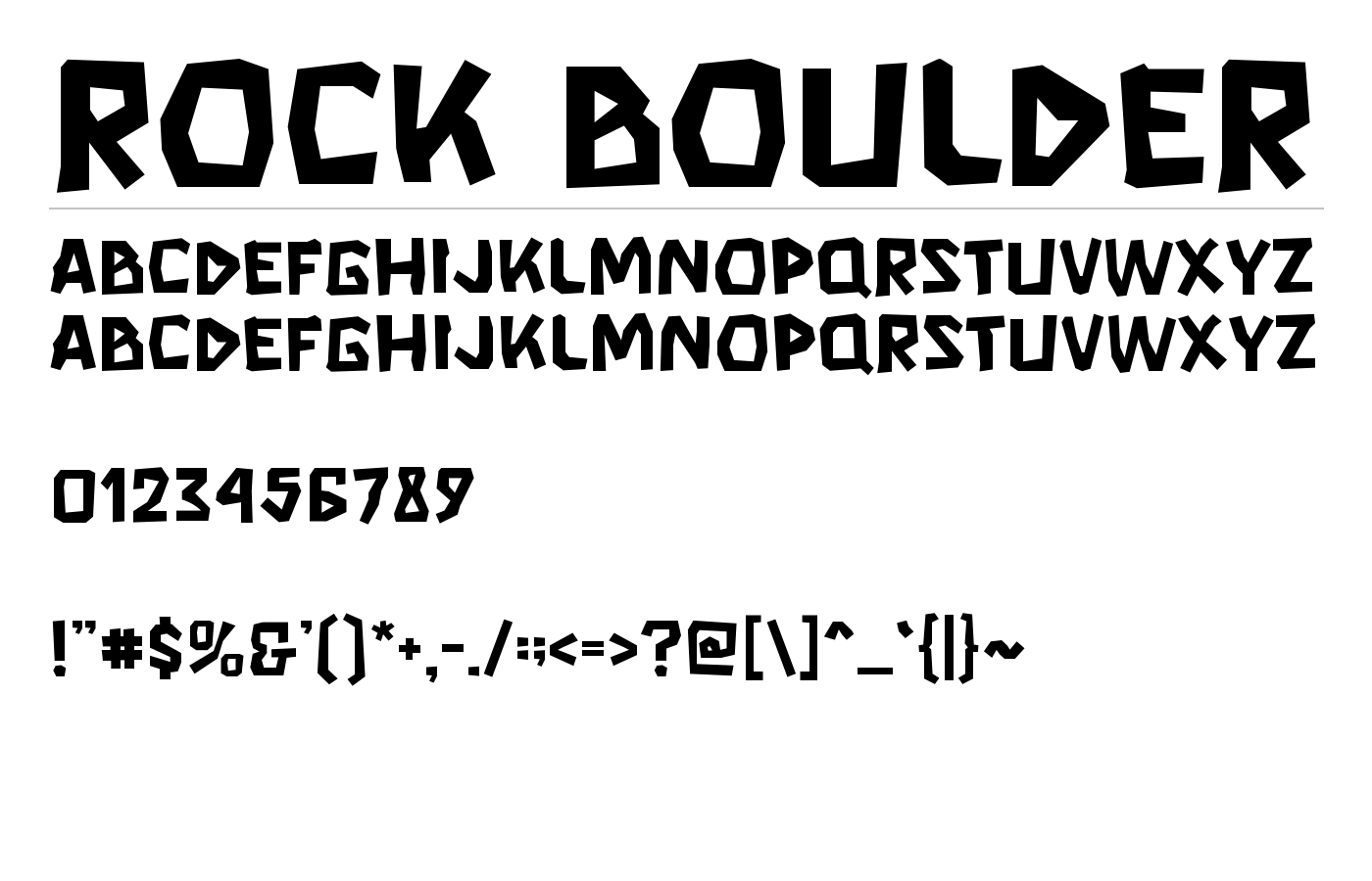 Rock Boulder Font preview