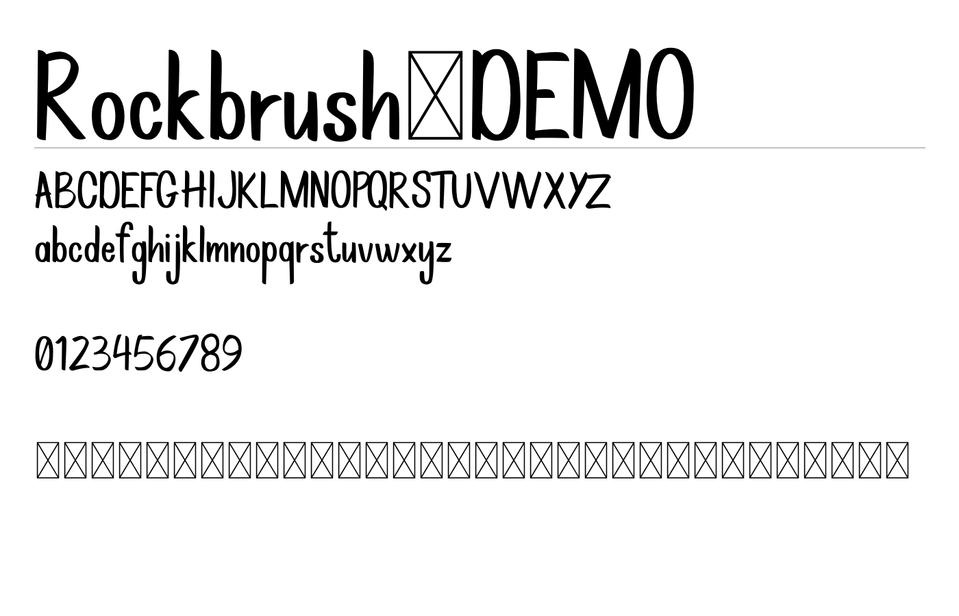 Rockbrush Marker Font preview