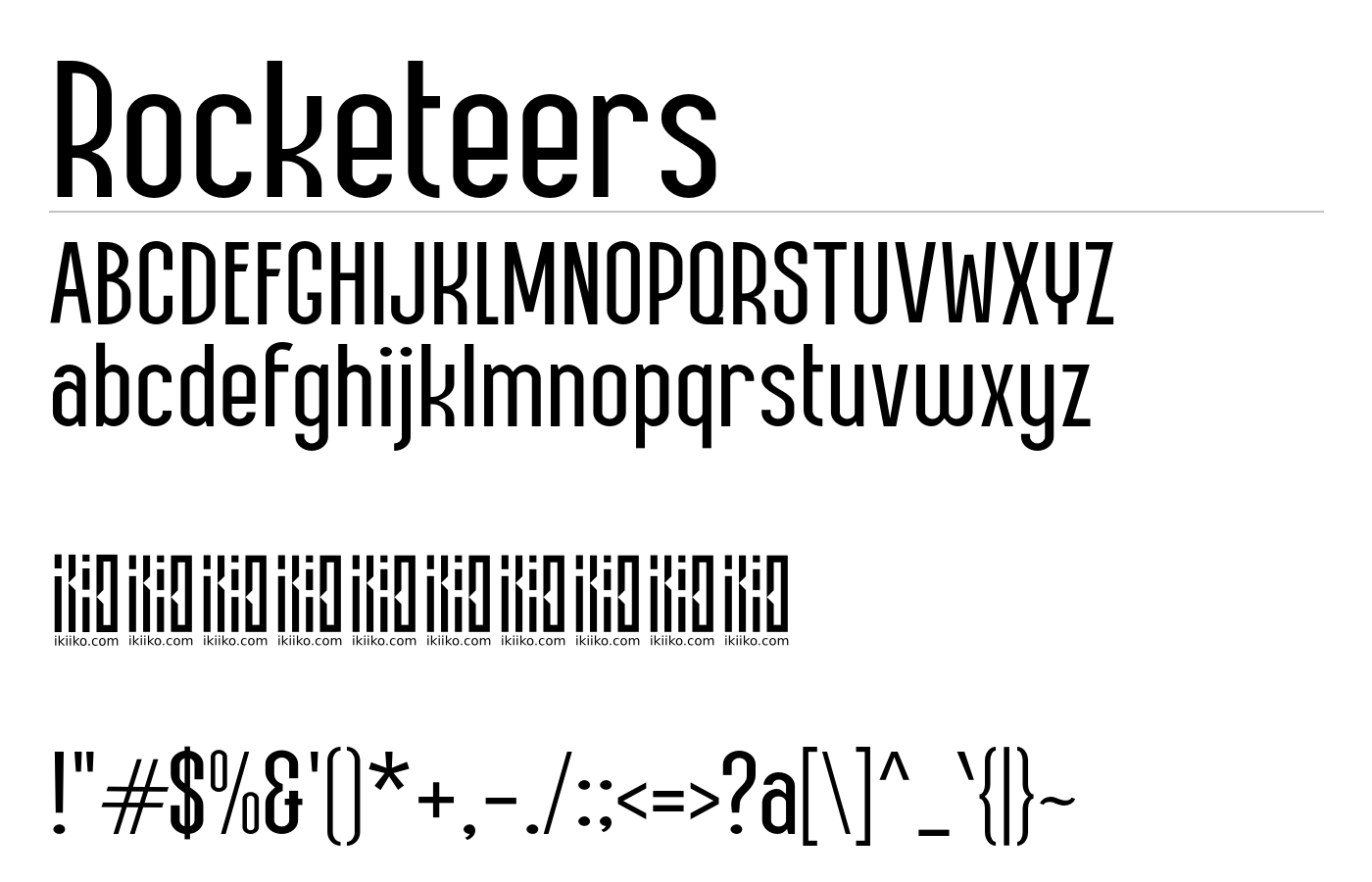Rocketeers Font preview