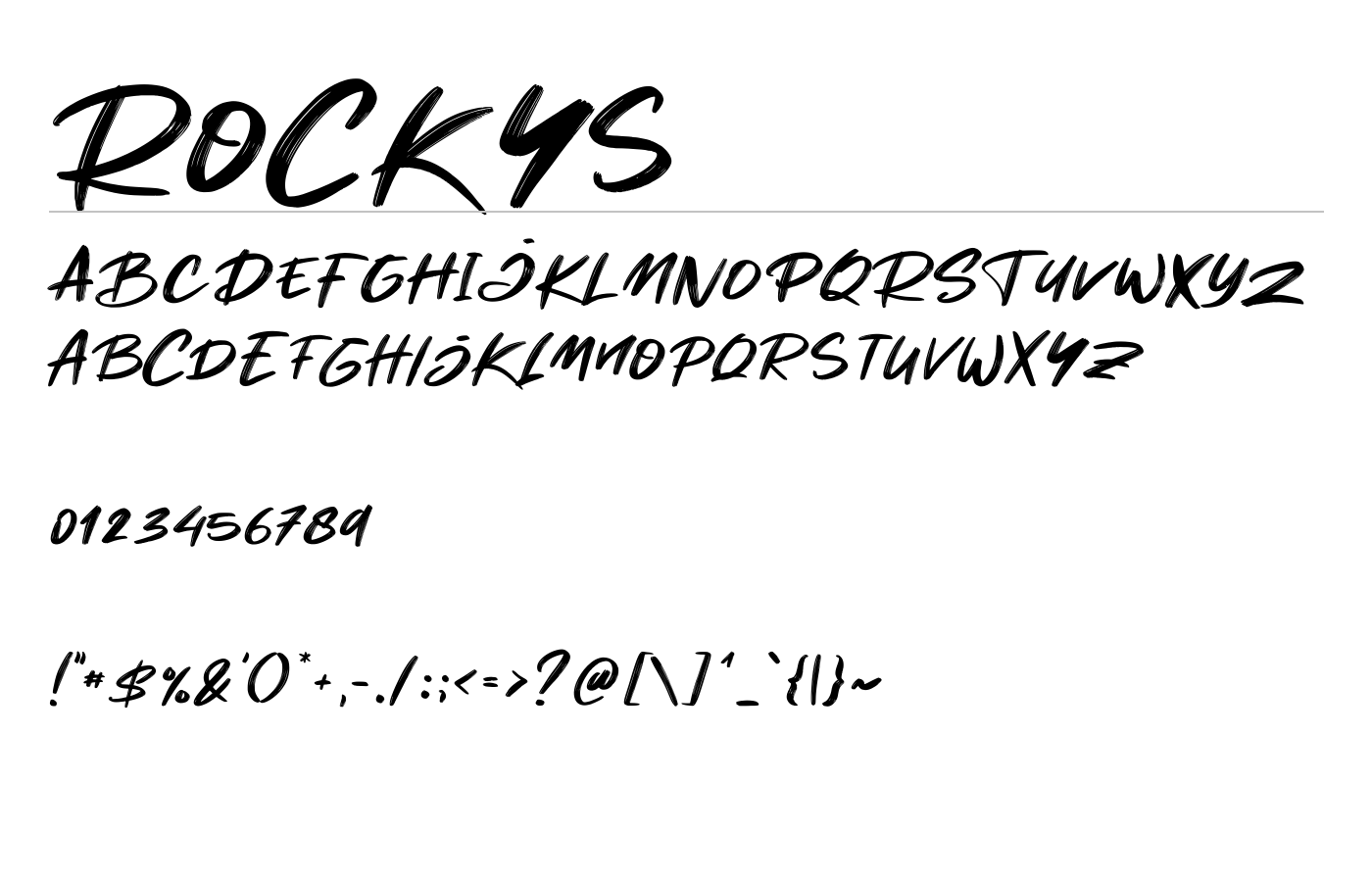 Rockys Font preview