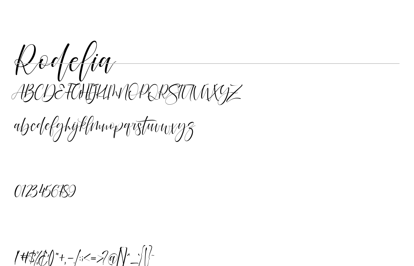 Rodelia Font preview