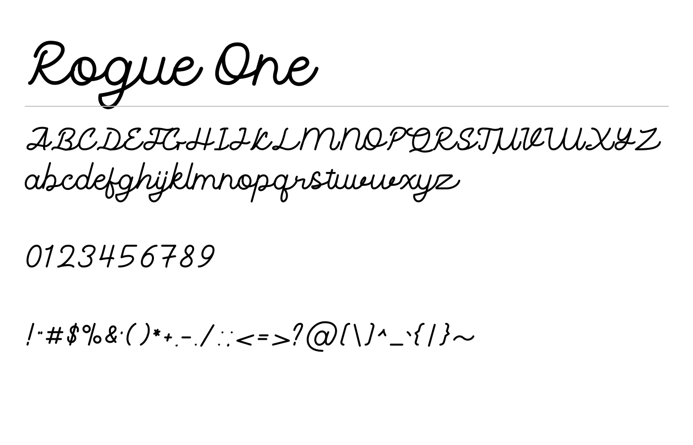 Rogue One Font preview