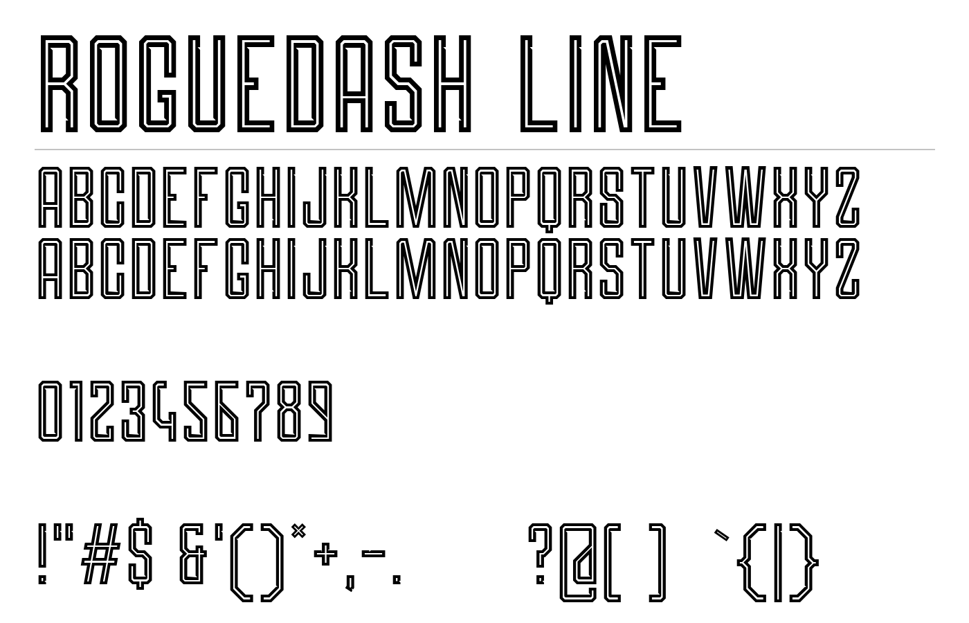 Roguedash Font preview