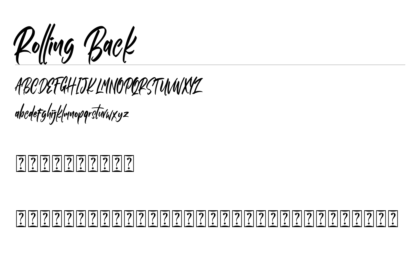 Rolling Back Font preview