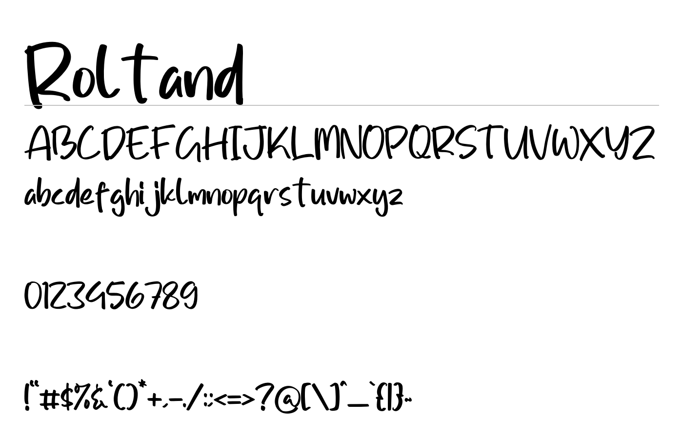 Roltand Font preview