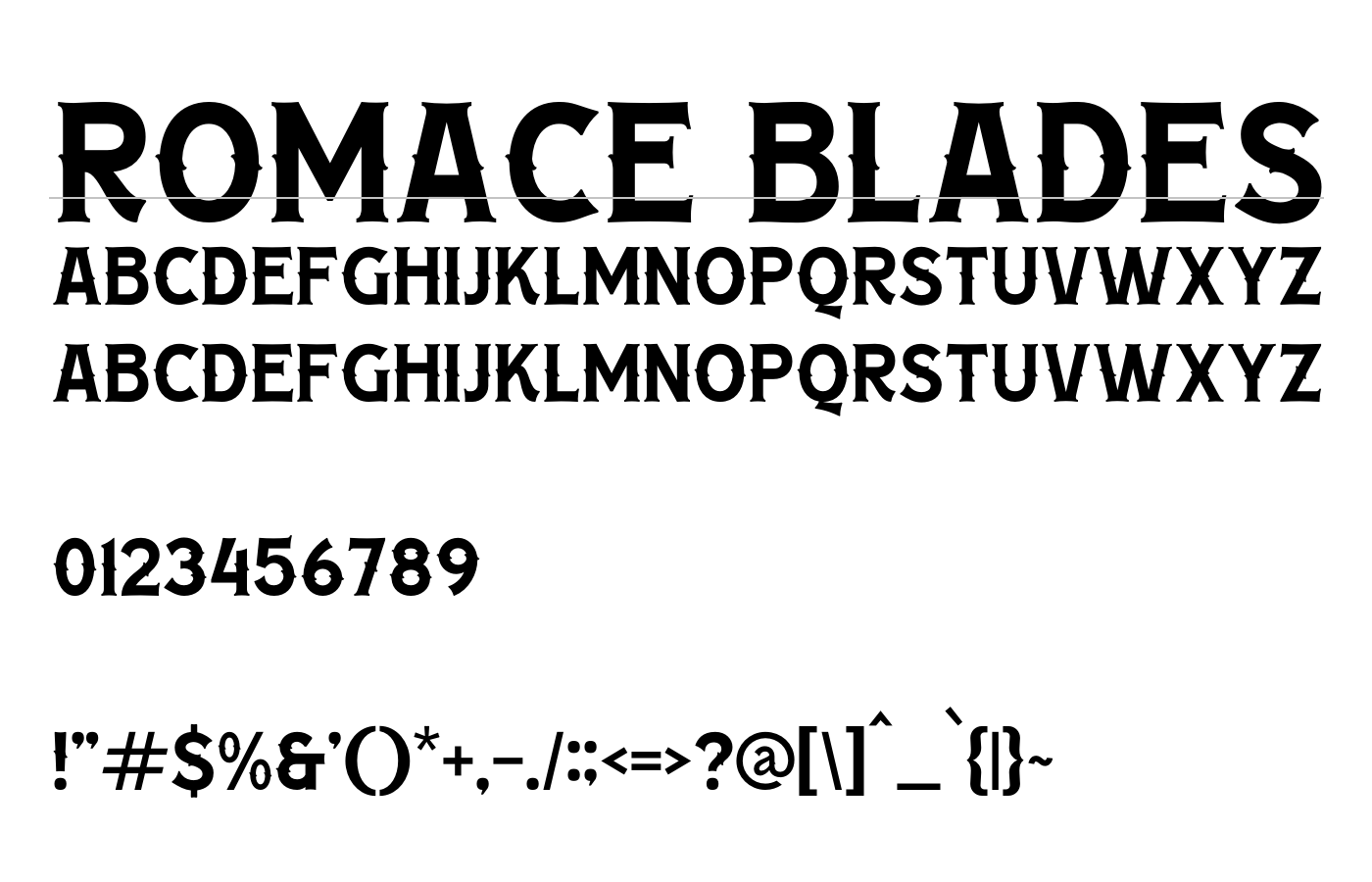 Romace Blades Font preview