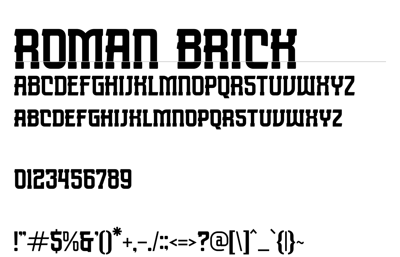 Roman Brick Font preview