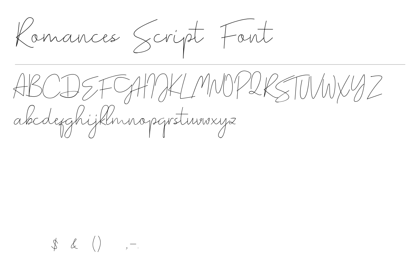 Romances Script Font preview
