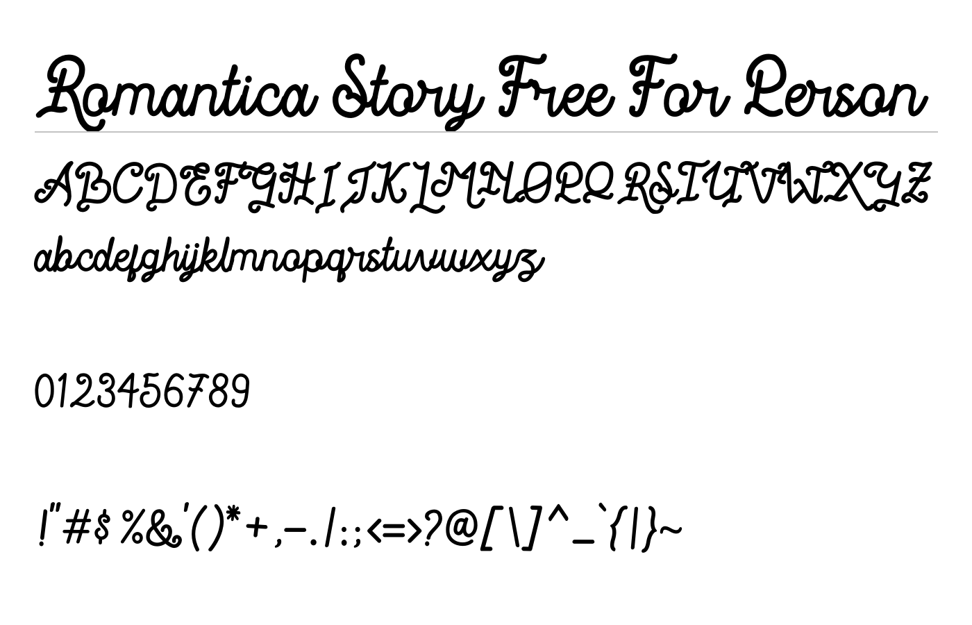 Romantica Story Font preview