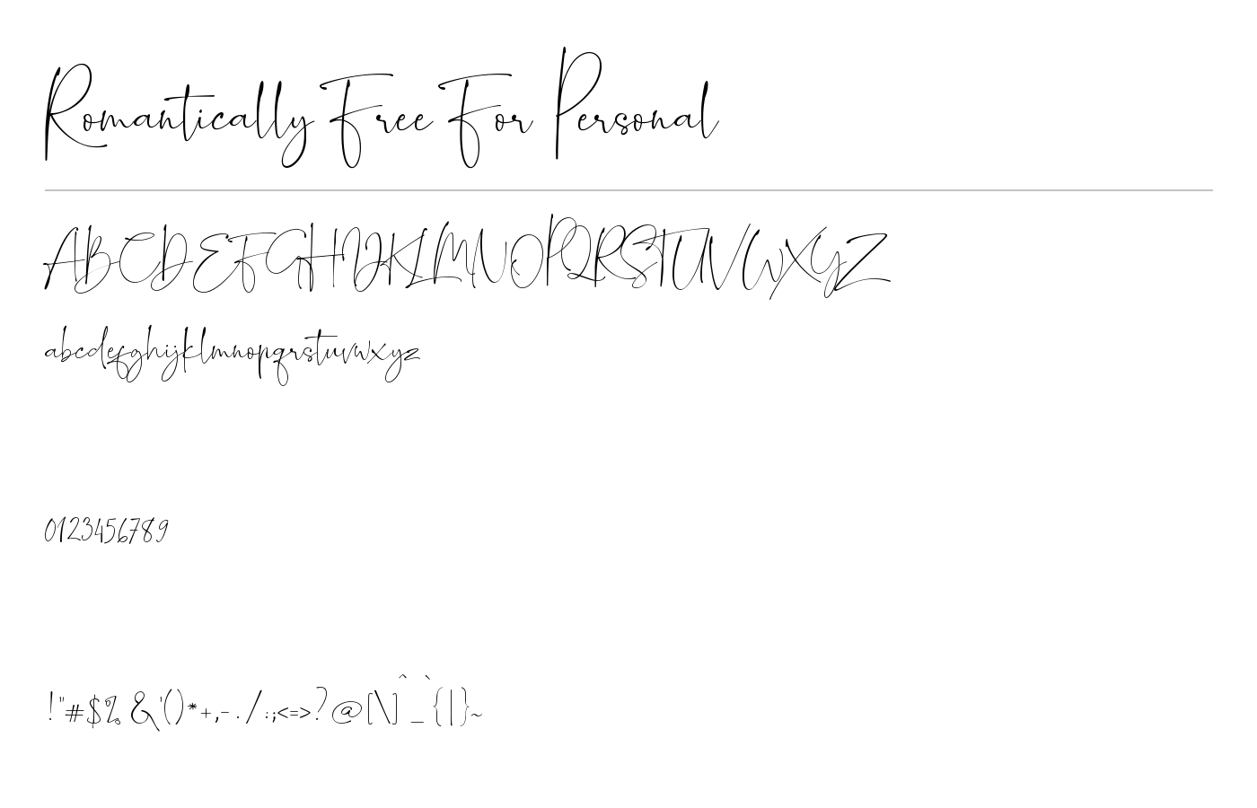 Romantically Font preview