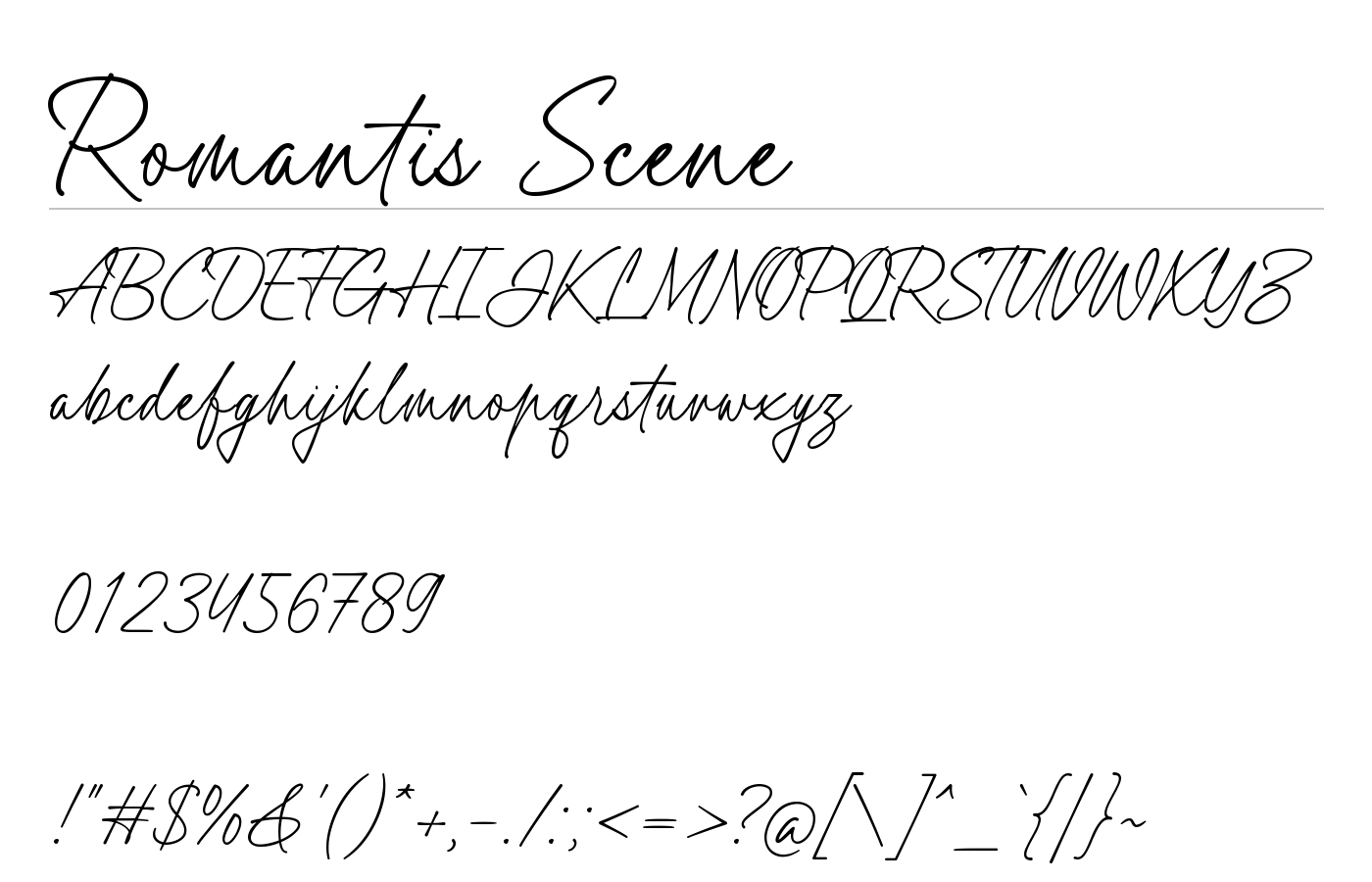 Romantis Scene Font preview