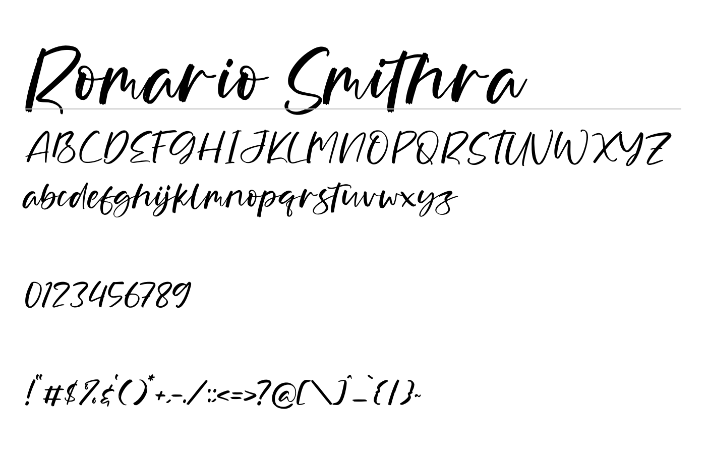 Romario Smithra Font preview