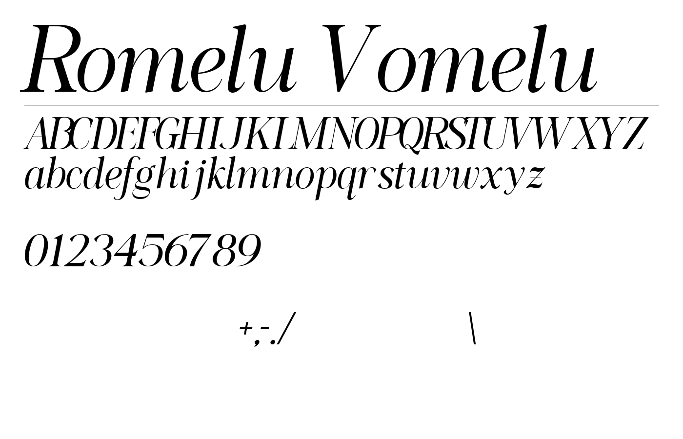 Romelu Vomelu Font preview