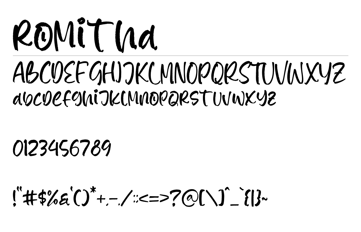 Romitha Font preview