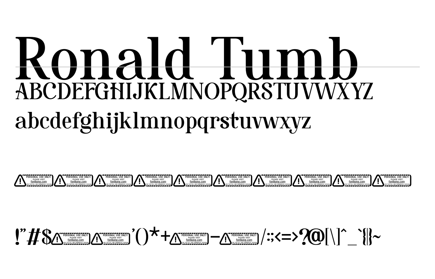 Ronald Tumb Font preview