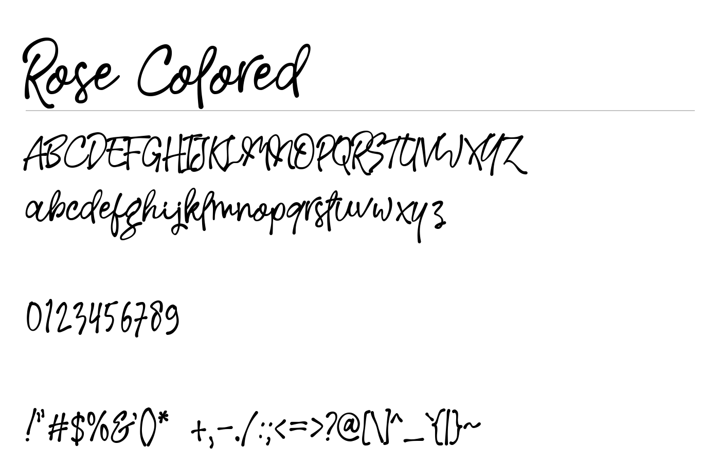 Rose Colored Font preview